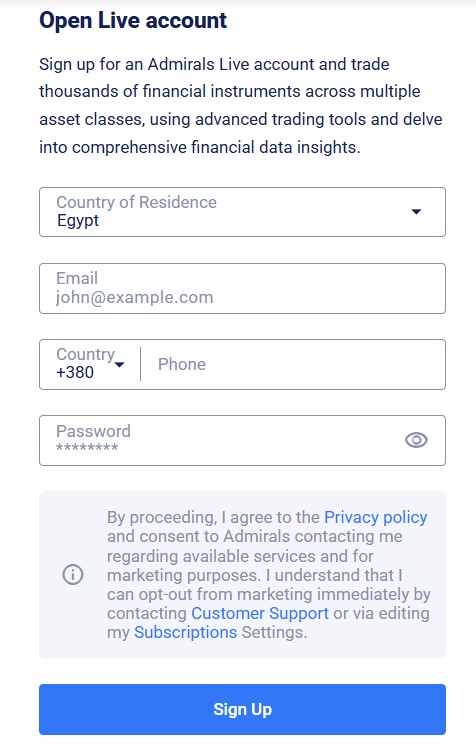 Setting Up Your Admiral Markets Account