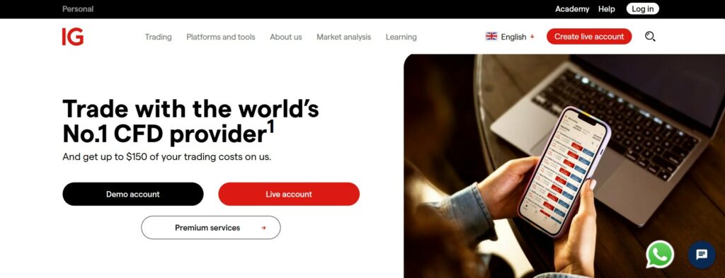 IG Markets Website