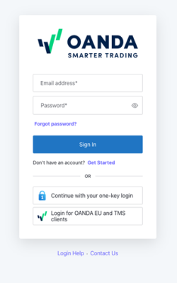 Log In to the OANDA Platform