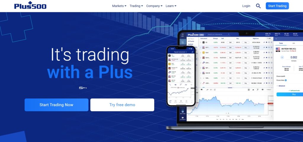 Plus500 Website